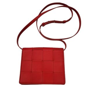 Bottega Vaneta RED MINI CASSETTE CROSSBODY BAG authentic